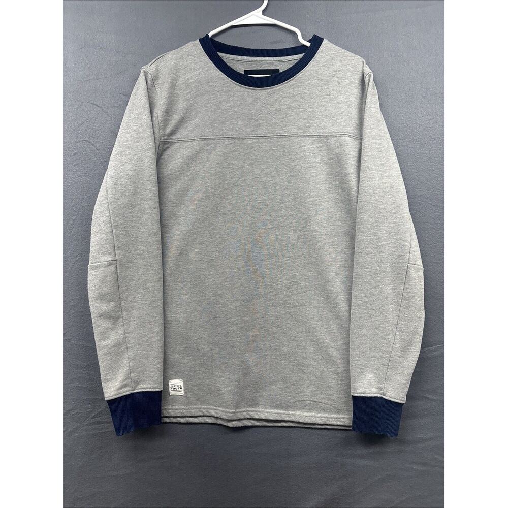 Native Youth Gray Men’s Crewneck Pullover, Sz L